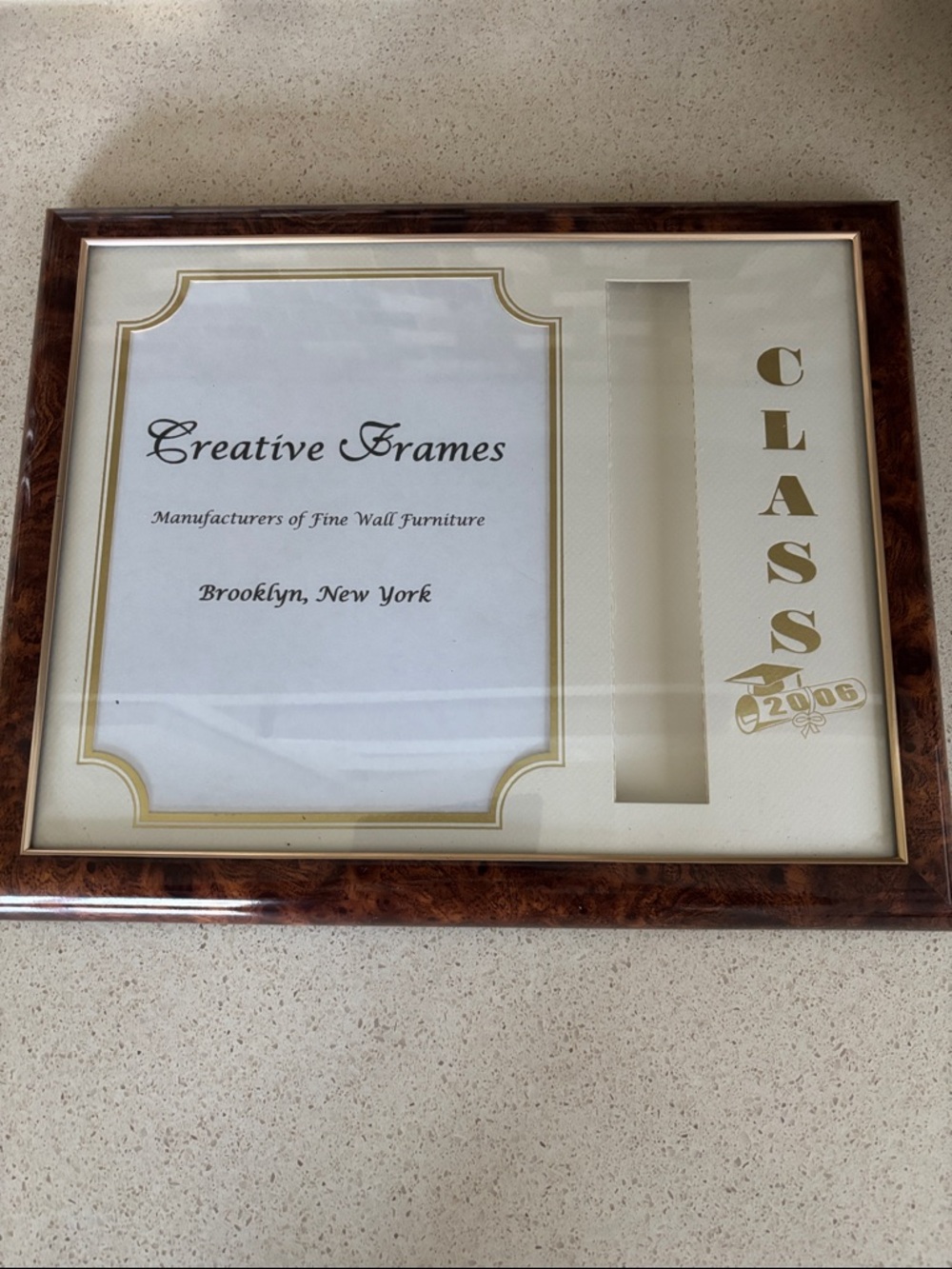GRADUATION FRAME w/8”x10” photo frame within & place for tassel.& stand